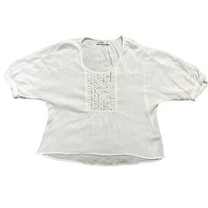 Abercrombie Kids White Sequin Short Sleeve Blouse Girls Size L(14)
